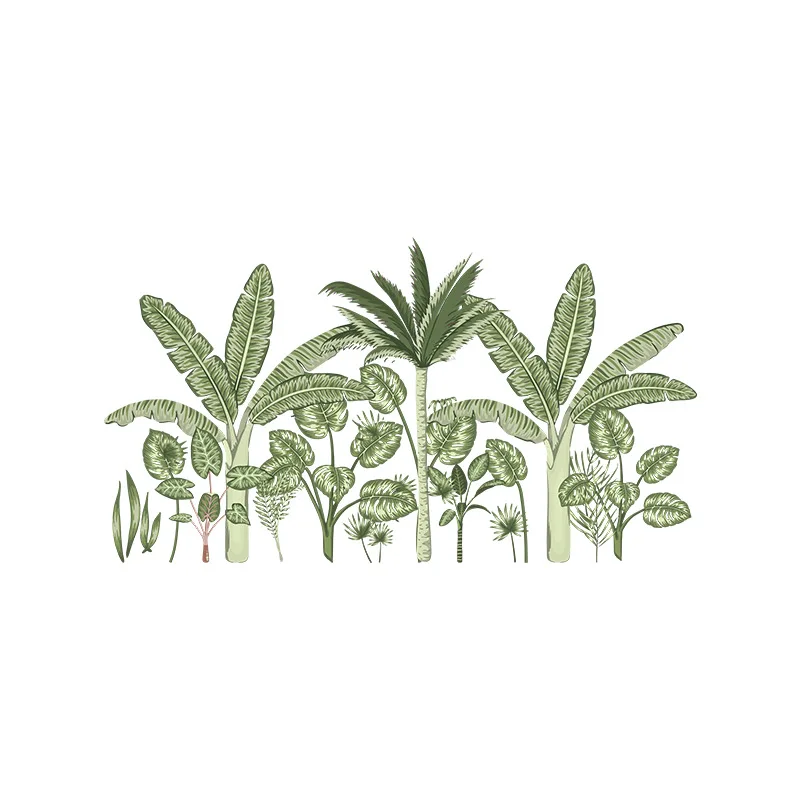

52*95cm Tropical Plants Wall Stickers for Living room Bedroom Sofa TV Backgrounds Wall Decals Removable Art Murals Home Decor