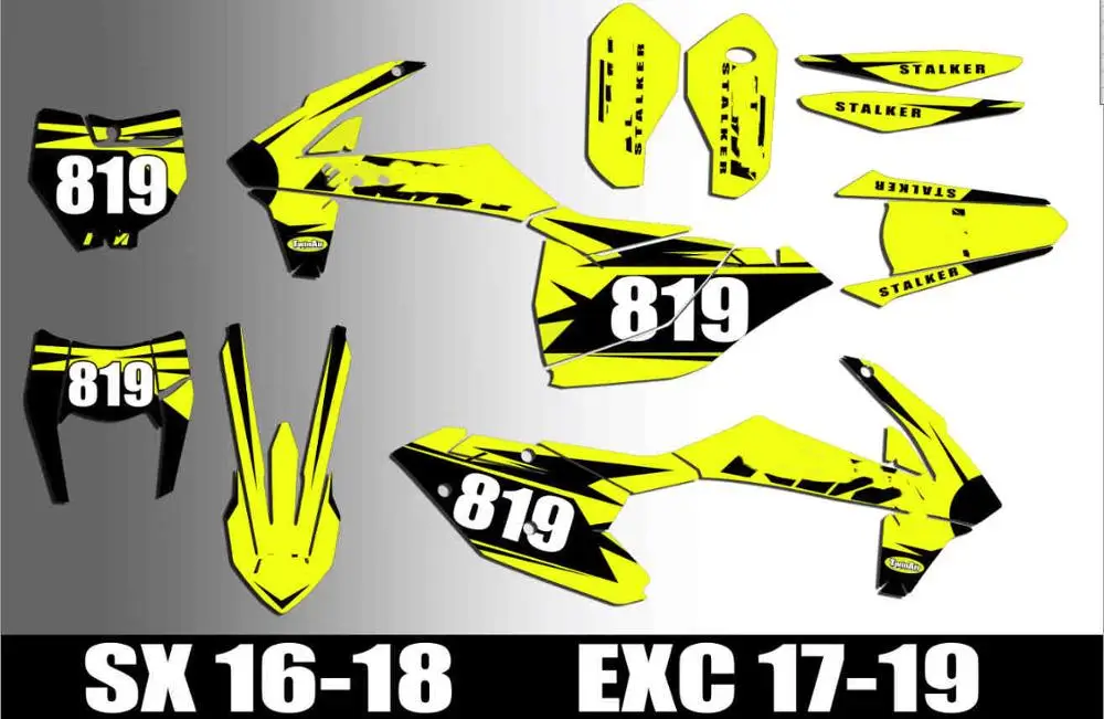 6 видов стилей Мотокросс команда графика фоны наклейки для KTM SX EXC EXCF XCW 2017 2018 2019 SXF XC