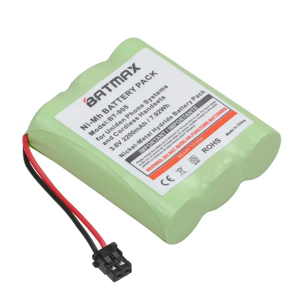 2pcs 2200mah bt 905 bt905 battery for uniden bt905 bt 800 bbty0663001 bt 1006 bbty 0444001 bp 800 bp 905 cordless handset phone free global shipping