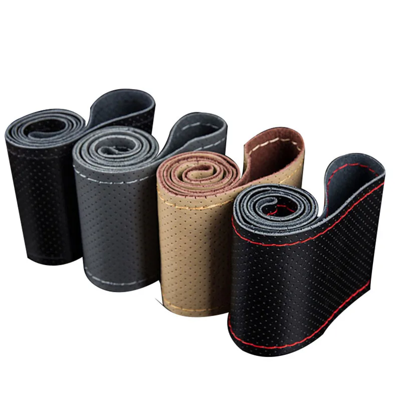 DIY настоящая Воловья кожа Чехол рулевого колеса автомобиля Funda Volante чехол оплетка