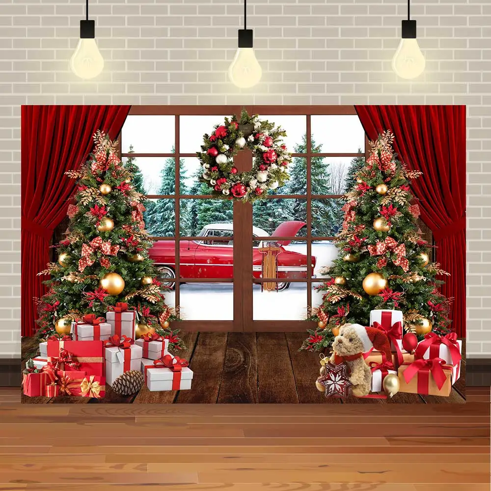 

Фотофон NeoBack с надписью "Merry Christmas", "Снежинка", "красный грузовик", "Подарок Санта-Клаусу"