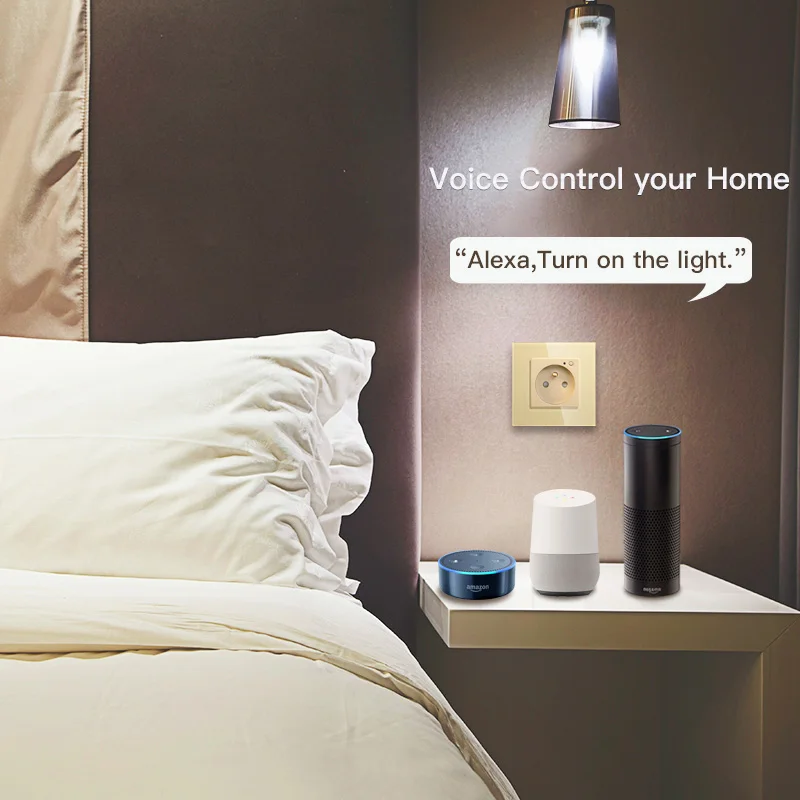 WiFi умная настенная розетка стеклянная панель Smart Life/приложение Tuya дистанционное