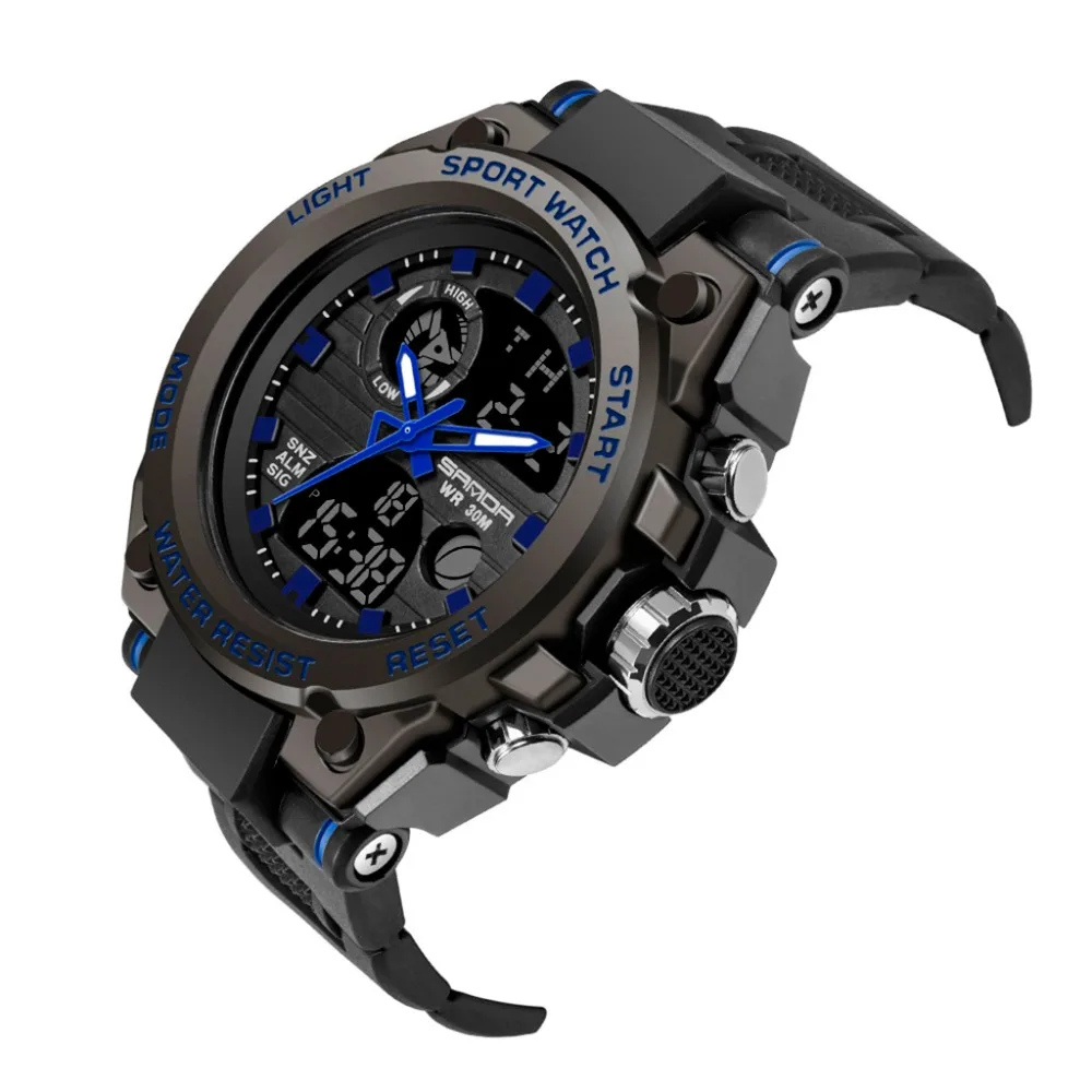 reloj мужские спортивные часы с двойным дисплеем Аналоговый Цифровой светодиодный электронный модные наручные часы reloj hombre erkek kol saati