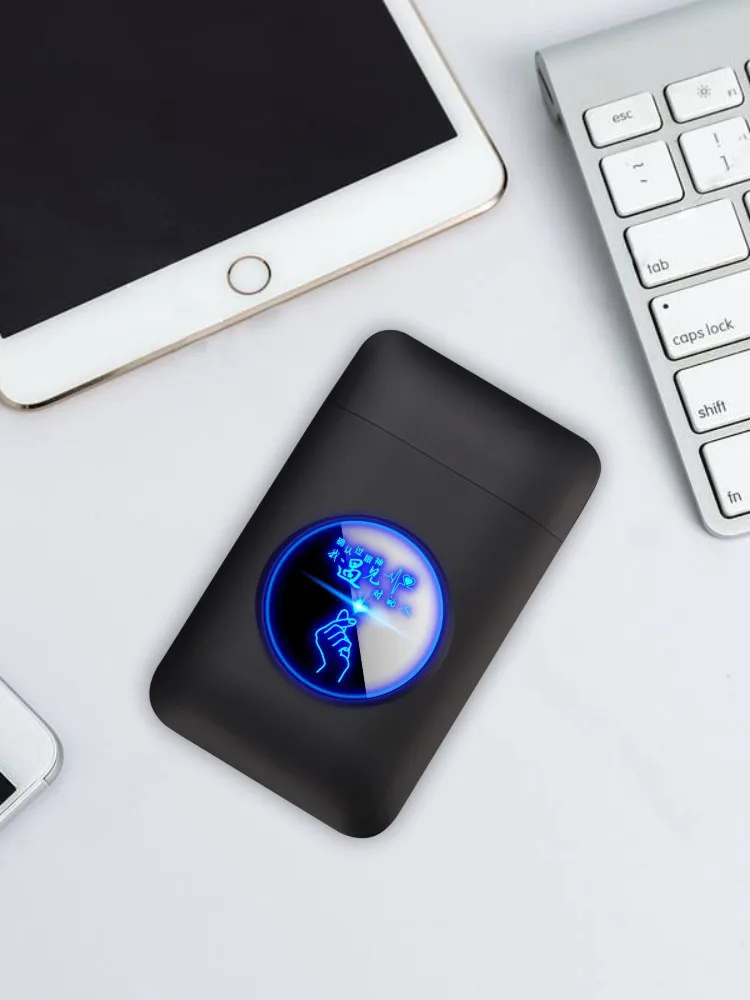 Чехол для сигарет с металлической емкостью, электронная USB Зажигалка, 19 шт., держатель для сигарет, электрическая плазменная дуговая зажигалка, мужские подарки