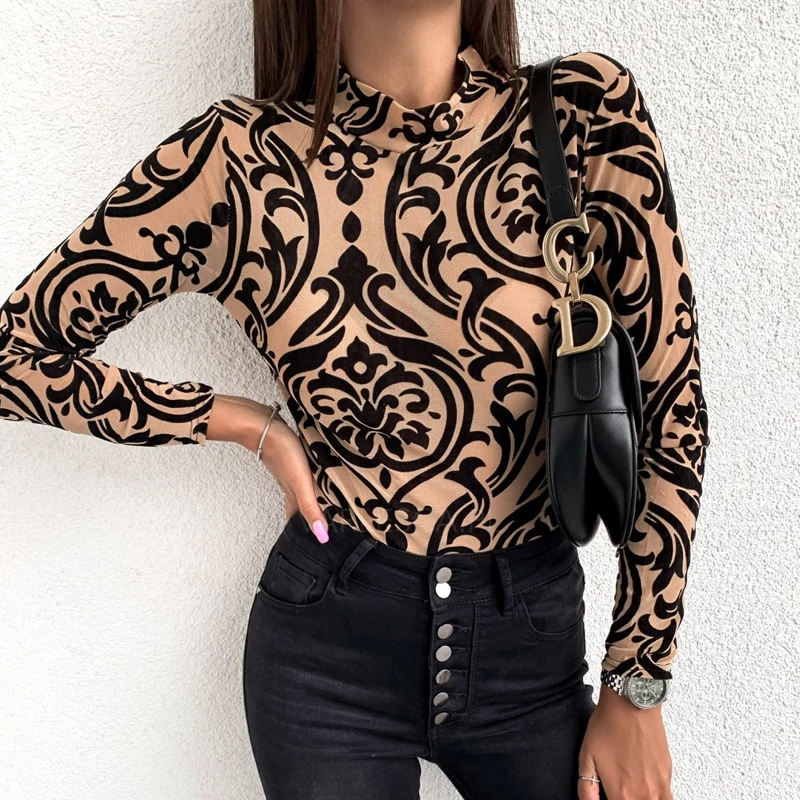 Осенний женский модный Повседневный Леопардовый свитер с круглым вырезом и