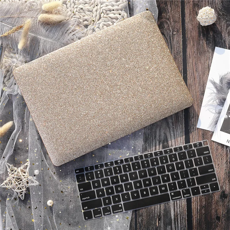 Прорезиненный матовый чехол для ноутбука Macbook Air 13 Mac Book retina Pro 13 1" Touch bar A1989 A1990+ чехол для клавиатуры - Цвет: Gold