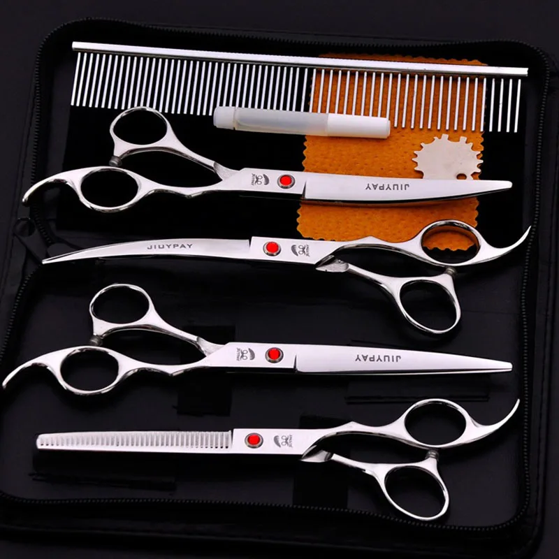 

5pcs Stainless Steel Pet Dogs Grooming Scissors Cat Hair Thinning Shear Sharp Edge Scissors For Dogs Animal Barber Cutting Tool