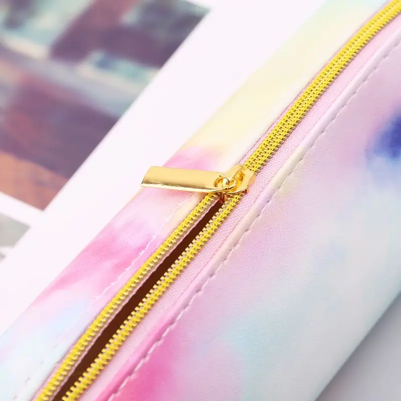 

2021 New Kawaii Pencil Case Colorful Pink Makeup Cosmetics Bag Pen Box Storage Pouch Case School Supplies Stationery