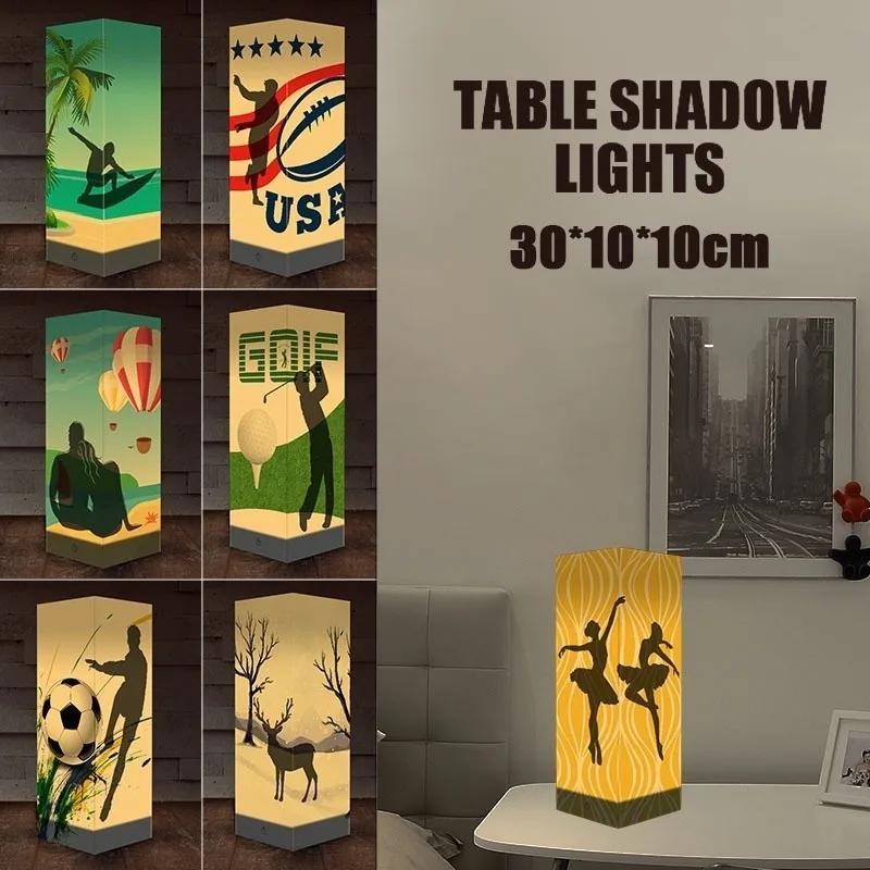 Бумажная настольная лампа для теней светодиодный ночник с принтом оленя балета