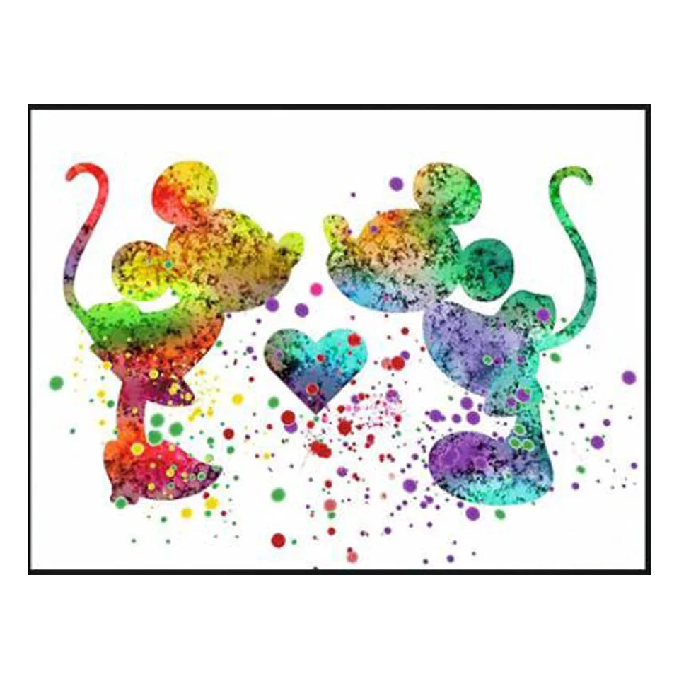 

5D DIY Diamond Painting Disney Cartoon Mouse Sweet Kiss Mosaic Set Children's Art Full Square Round Embroidery Home Decor Gifts