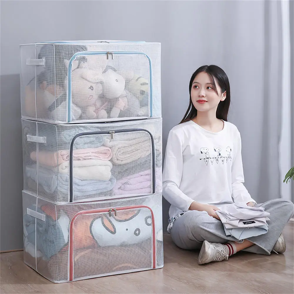 

PVC Family Clothes Storage Box Organizer Clothes Quilt Pillow Blanket Storage Bag Save Space Dampproof Sorting Bag