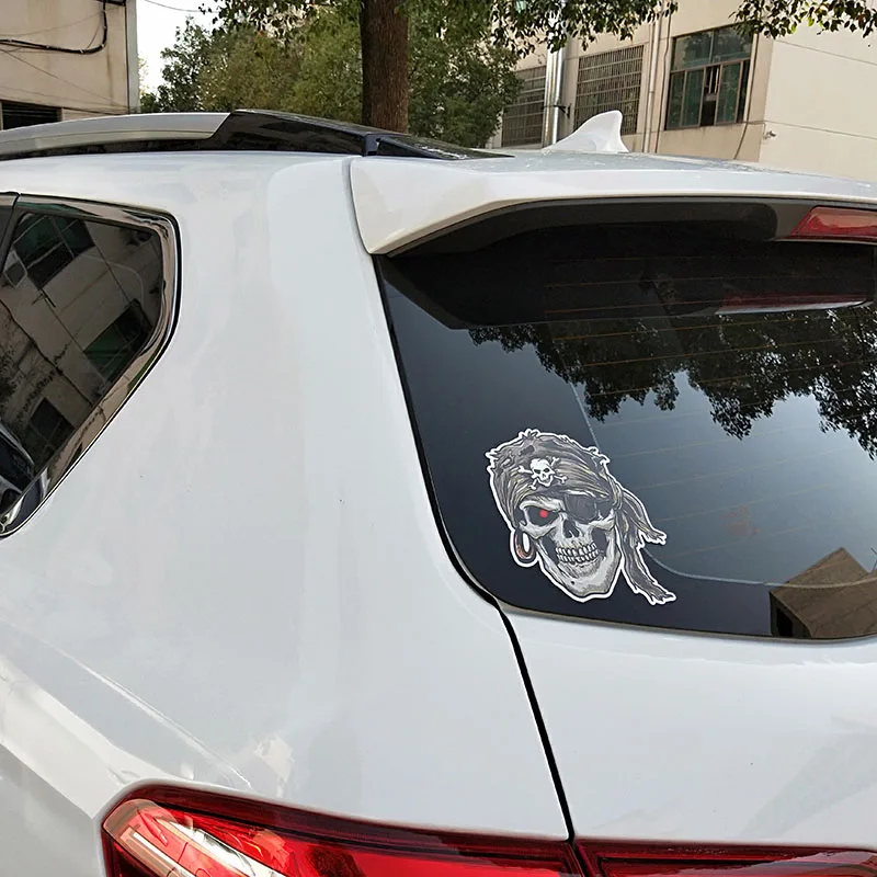 

12CM*14CM Stylish Pirate Skull PVC Motorcycle Car Sticker