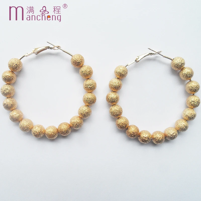 Щупальца тики Панк Золотые пластиковые бусины Серьги-кольца серьги 2024 тренд