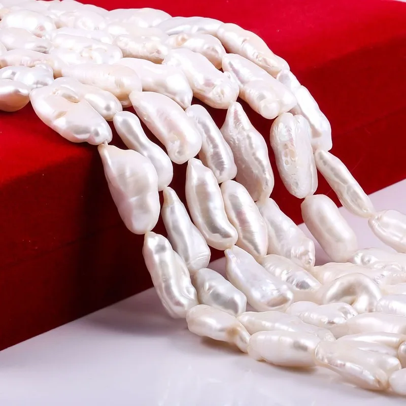 

New natural freshwater pearl white irregular pearl beads used in jewelry making DIY bracelet necklace size 8x25mm