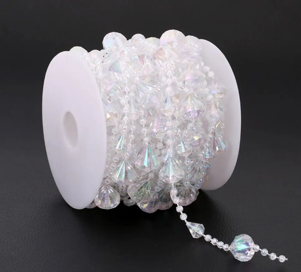 

10Meter AB Crystal Diamond Bead Pendant Chain For Door Curtain Wedding Party Christmas Holiday Venue Home Hotel Decoration