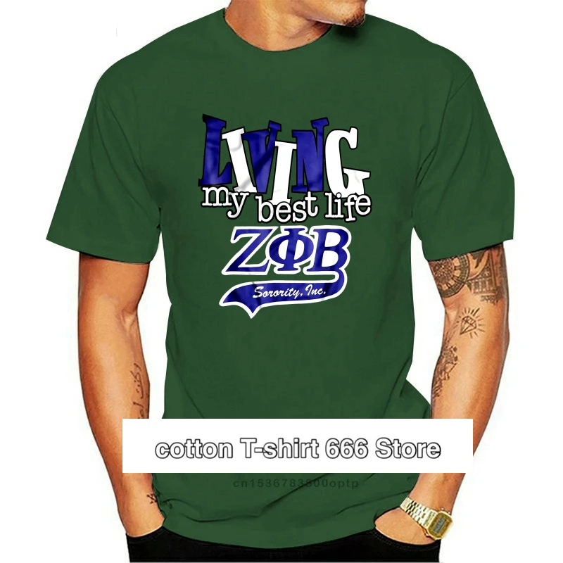 

Мужская футболка с надписью Living My Best Life Zeta Phi Beta Sorority, женская и Мужская футболка