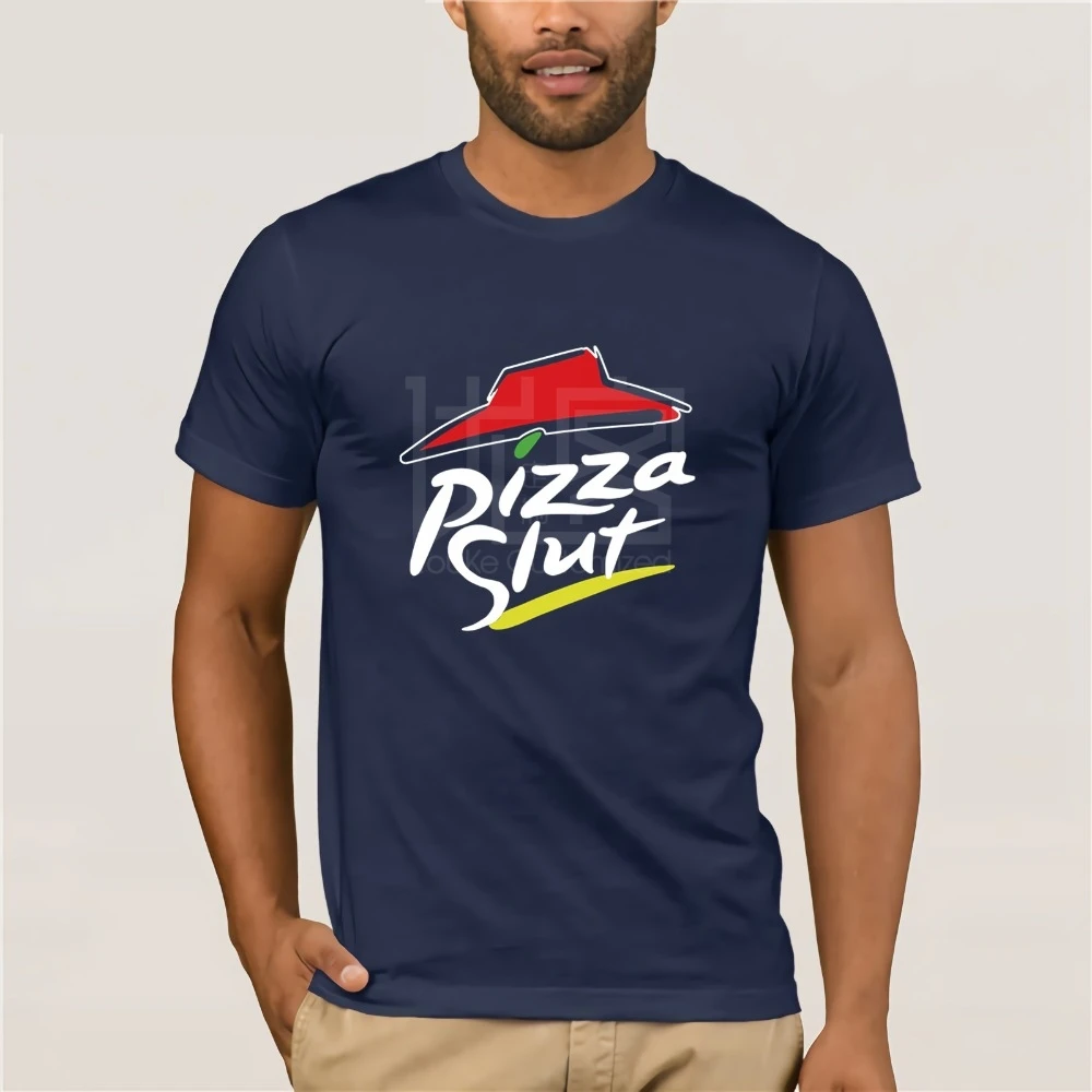 Pizza slut унисекс Мужская футболка забавная пародия юморов Hut 100% хлопок футболки