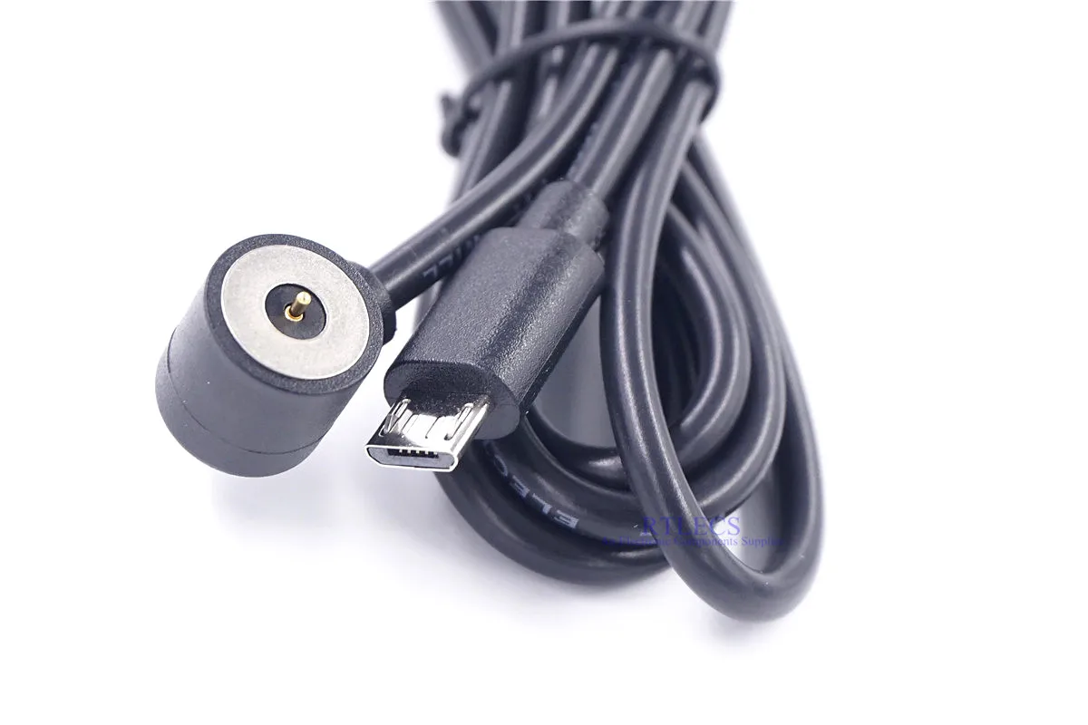 2 шт. зарядный кабель Micro USB разъем на магнит пружинный Pogo Pin 1 метр а угловой