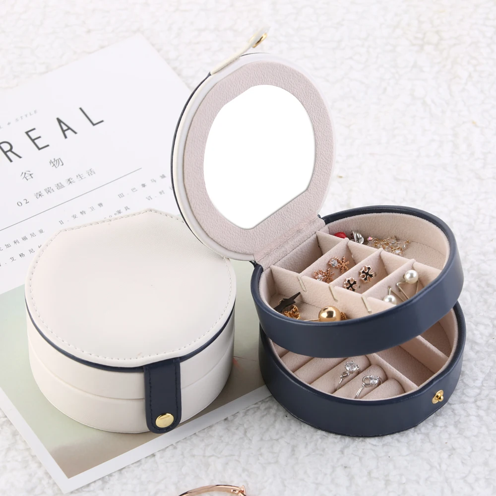 Портативная коробка для хранения ювелирных изделий кожаный Органайзер простые