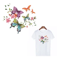 colorful butterfly iron on patches for clothing thermo stickers diy cute heat transfer accessories patch on t shirt applique