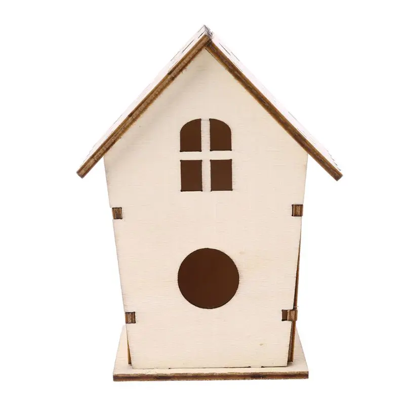 

Natural Wooden Bird House Nest Creative Wall-mounted Garden Outdoor Bird Cage Box