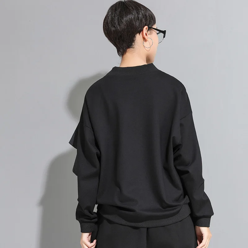 Женская футболка лоскутного покроя LANMREM уличная одежда свободного размера плюс с