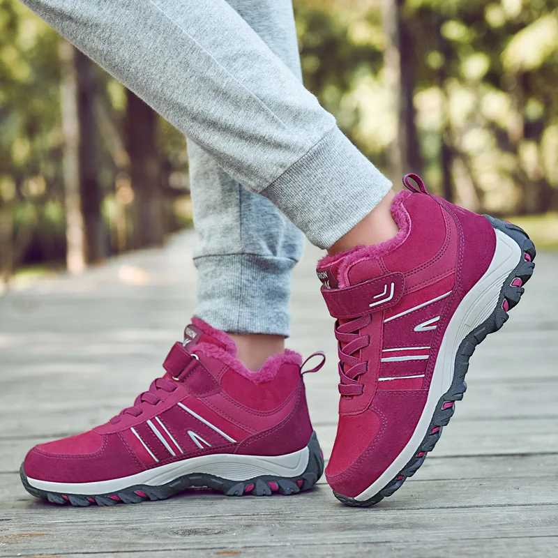 2020 зимняя женская обувь Модные кроссовки Женские уличные Теплые ботильоны с