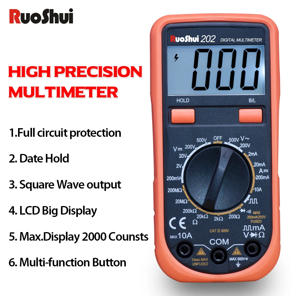 Мини мультиметр портативный профессиональный измерительный измеритель