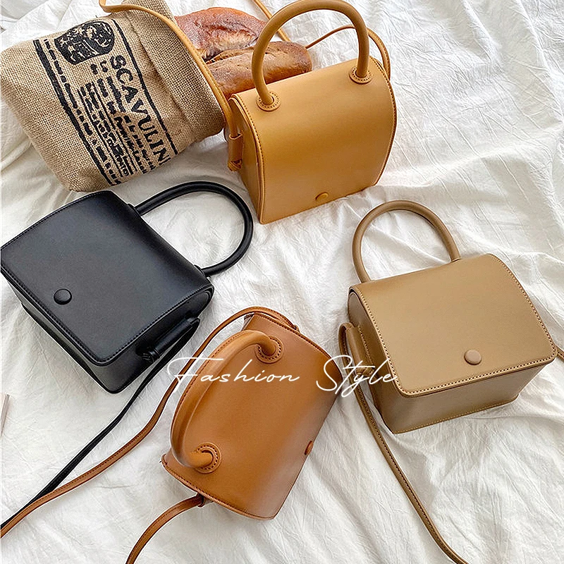 

CEZIRA Brand Design PU Vegan Leather Messenger Bags For Women Stylish Top-handle Box Handbags Female Solid Color Shoulder Purses