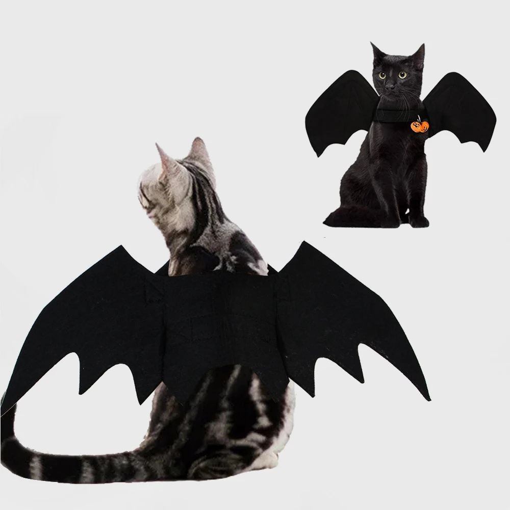 

2021 New Halloween Pet Dog Cat Bat Wing Cosplay Party Prop Fancy Dress Costume Outfit Wings Costumes Photo Props Funny Clothing