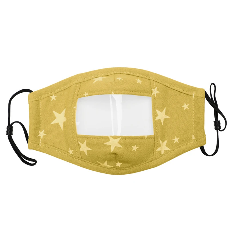 Прозрачная детская маска с принтом рта Пылезащитная моющаяся уличная для лица