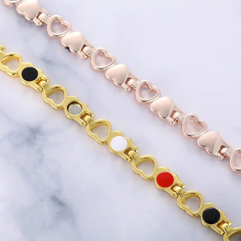 Браслет женский из титановой стали ажурный магнитный браслет в форме сердца