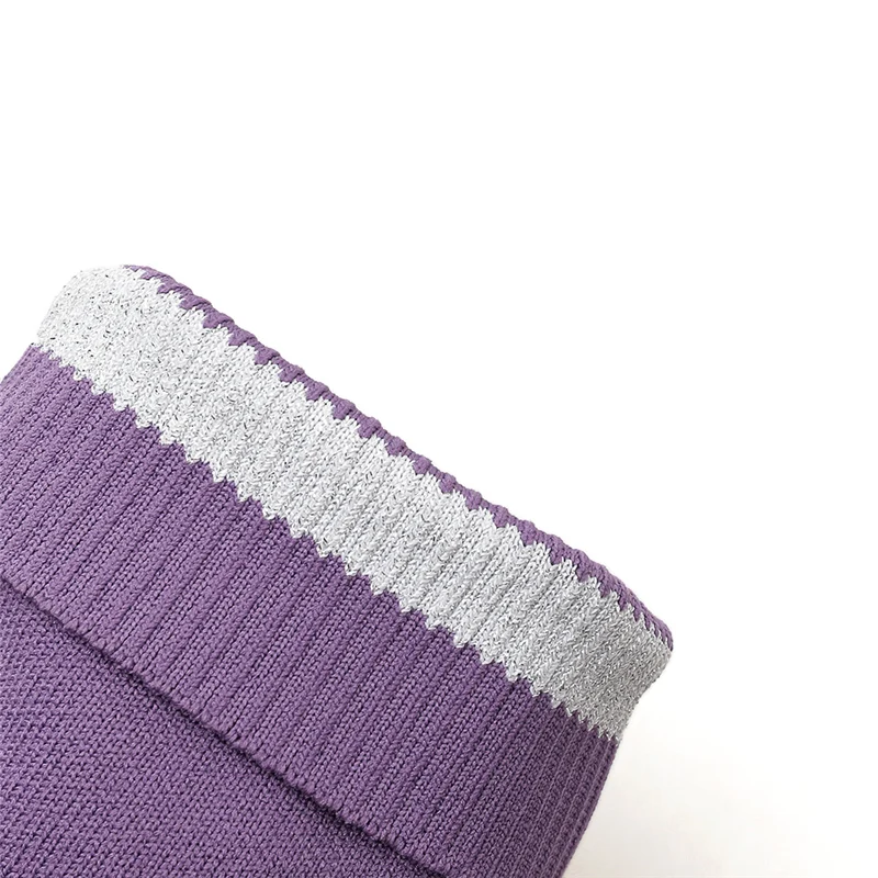 2019 г. Женские фиолетовые растягивающиеся ботинки ботильоны на высоком каблуке 10