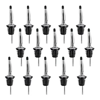 15pcs stainless steel pourersspeed pourer liquor bottle pourers and tapered stopper spoutwith sealed dust caps