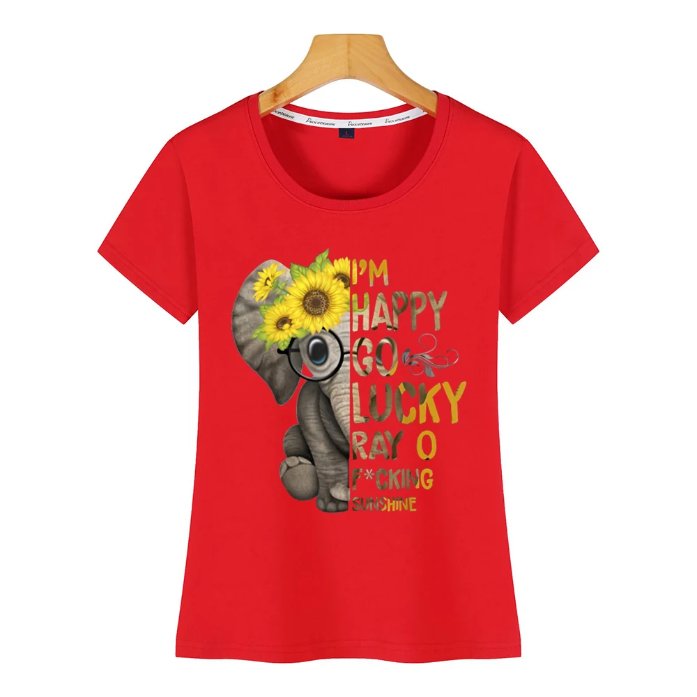 Топы футболка женская im a happy go lucky ray of fcking sunshine сексуальная Harajuku на заказ