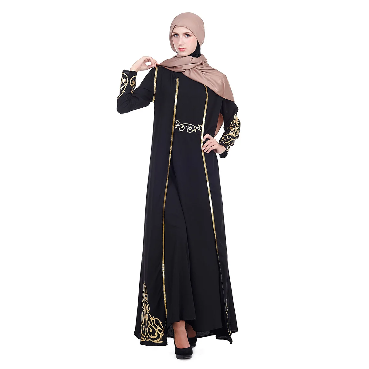 

2021 Summer New Muslim Robe Cardigan Fashion Loose Dress Abaya Middle East Dubai Saudi Arabia Turkey Qatar Libya Kaftan