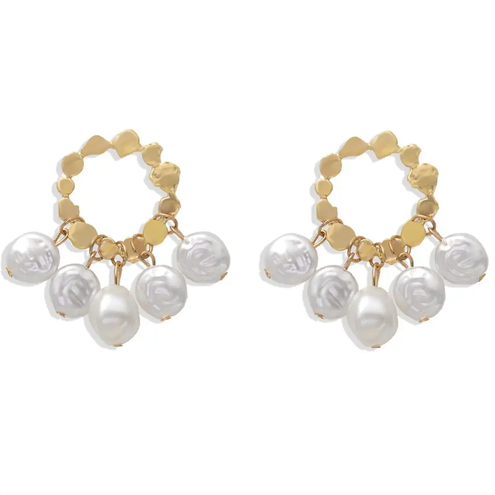 Новинка 2024 модные висячие серьги ZA с нерегулярным искусственным жемчугом