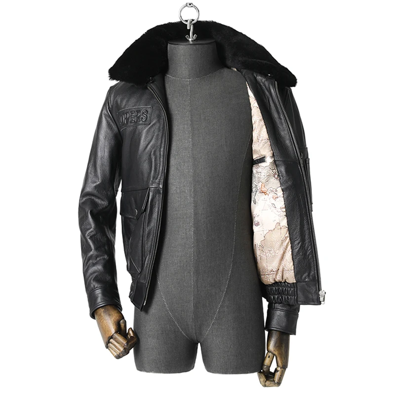 Мужская куртка из воловьей кожи верхний слой ВВС А2 большой размер для зимы улицы