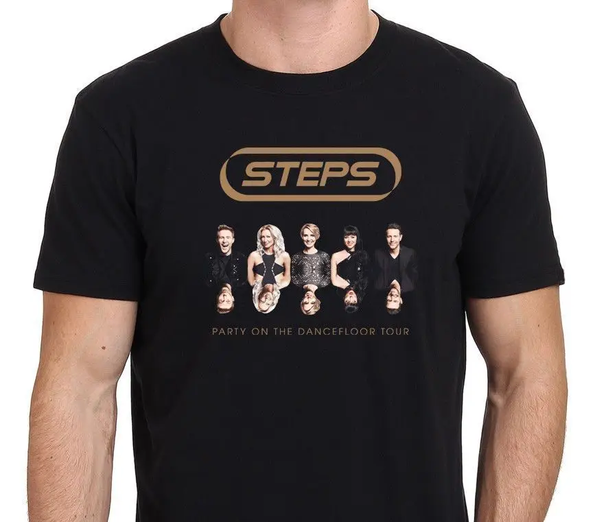 

Steps Party on The DanceFloor Tour 2017 T-Shirt Printed Mens Men T Shirt Round Collar Short Sleeve Tee Shirts Top Tee