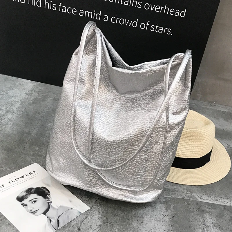 

Hot Sale Large Women's Bag Large Capacity Shoulder Bags High Quality PU Leather Shoulder Bags Ladies Wild Bucket Bags Cross Body