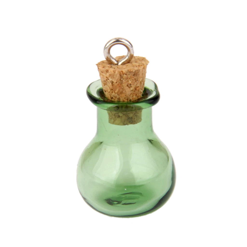 10 стеклянных пробковых банок с плоским основанием флакон для желаний петлей