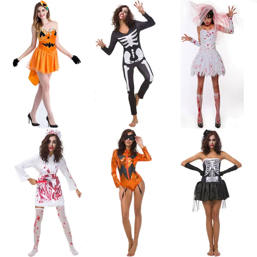 Страшные костюмы на Хэллоуин для женщин кровавый женский Облегающий комбинезон