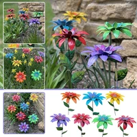 1pcs dayliy garden flower stakes plastic colorful flowers plants decor stakes for outdoor garden park lawn art decoration