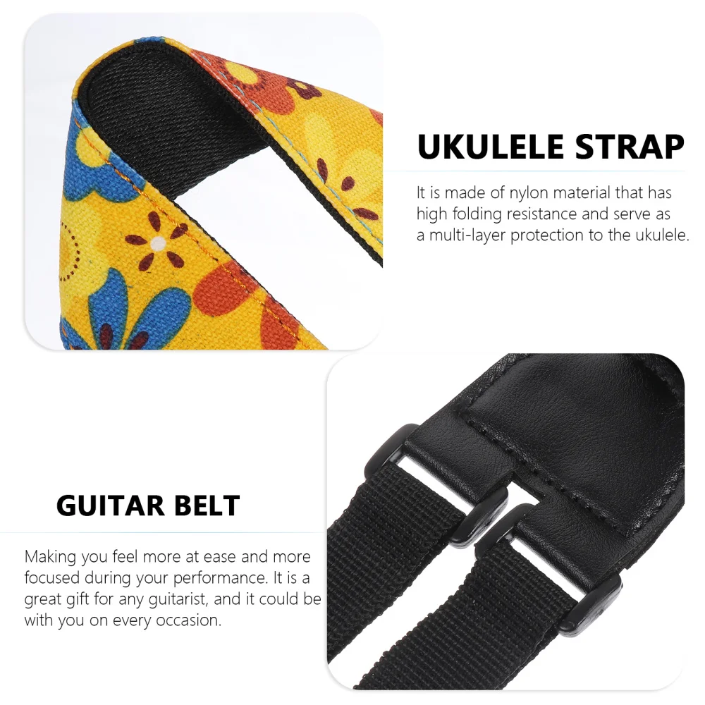 

Hawaiian Style Ukulele Strap Ukulele Belt Instrument Accessories with Hook