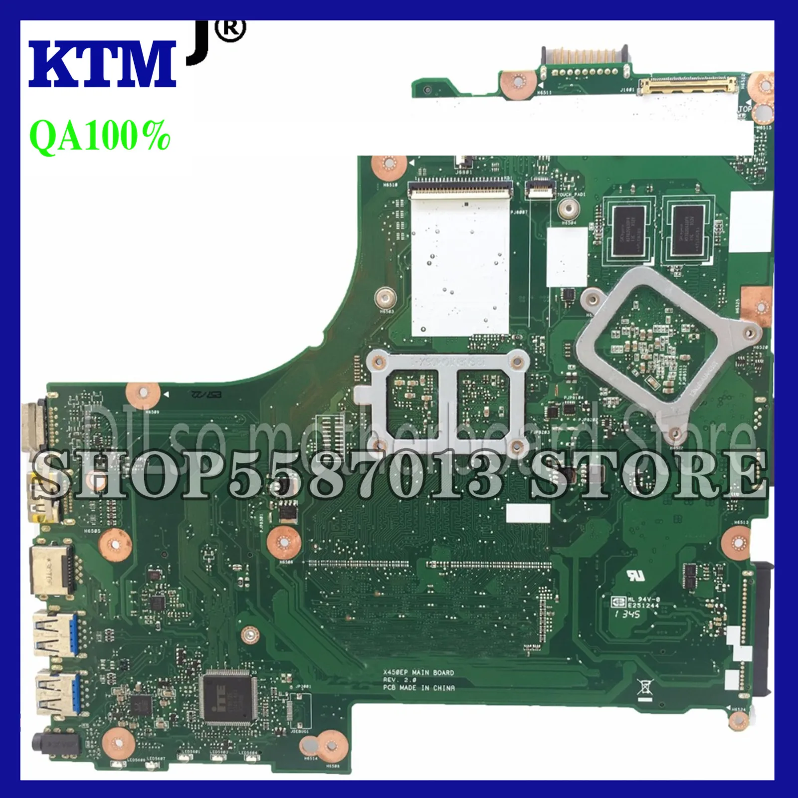 

KEFU X450EP Motherboard For ASUS X450EP X452E X450EA X450E X452EP Laptop Motherboard With With Process Original Motherboard Test