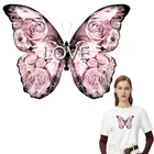 Нашивки Любовь Бабочка наклейки Diy аксессуар одежда теплопередача Утюг на Модные Полосатые нашивки футболка для девочек