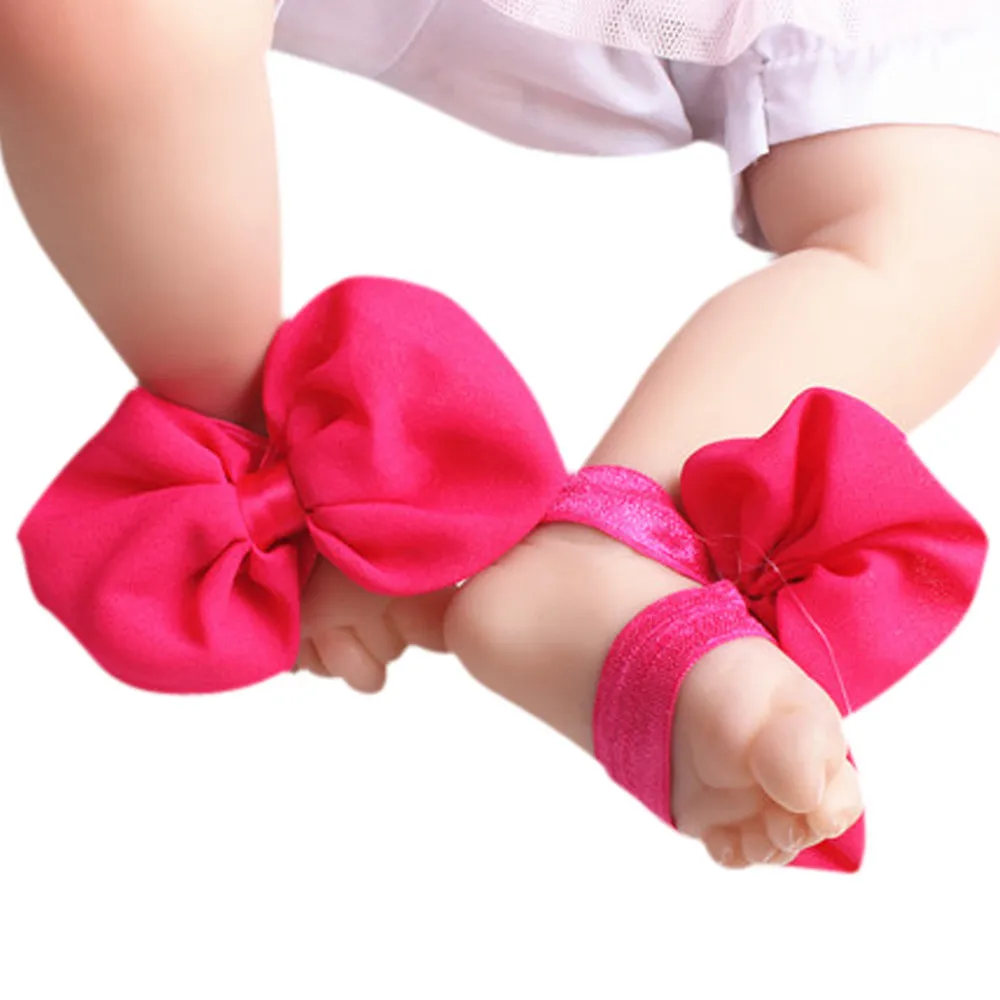 1 пара обувь для малышей шифоновая с бантиком девочек мягкая подошва пляжная 0 12