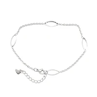 women anklet 304 stainless steel silver color marquise creative anklet jewelry gifts for women 22cm8 58 long 1 piece