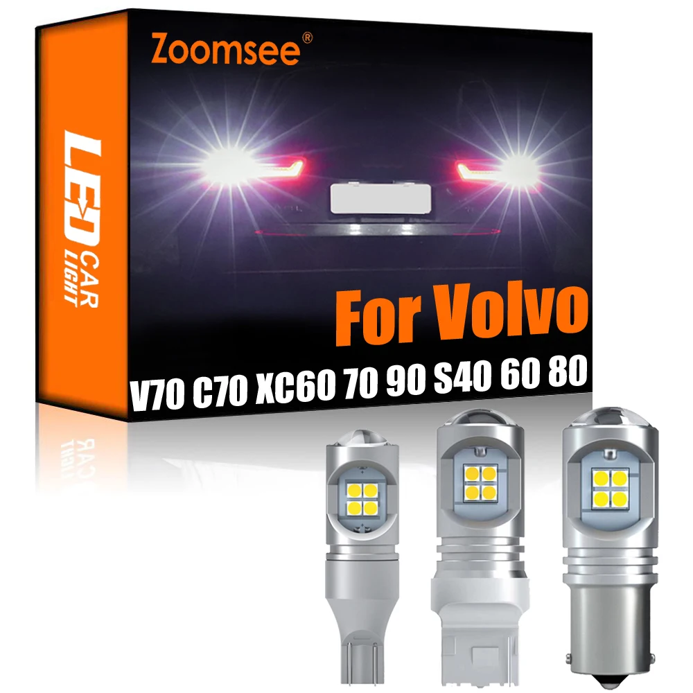 Zoomsee 2Pcs White Reverse LED For Volvo V70 V50 V60 XC60 70 90 C30 C70 S40 S60 S70 S80 Canbus Exterior Backup Tail Bulb Light