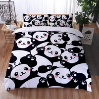 kawaii panda 3d print comforter bedding set cartoon cute kids duvet cover sets pillowcase twin full queen king size home textile